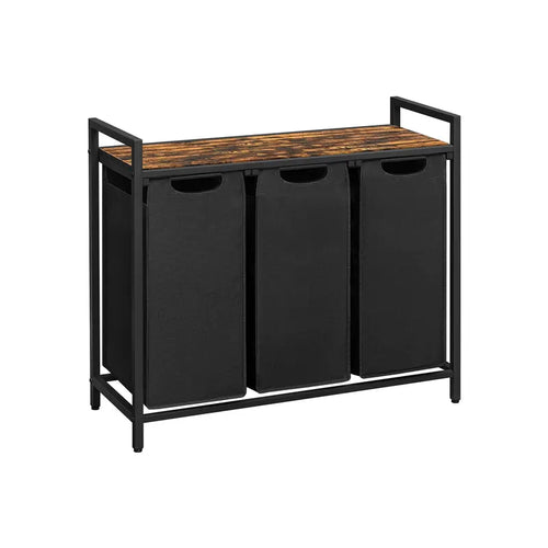 Laundry Basket with StorageShelf, 2/3-Compartment Laundry Hamper, Pull-Out and Removable Laundry Bags, LaundrySorter, Shelf, Metal Frame, 2 x 46L, 3 x 38L, LightOrganiser Plastic Adjustable Steel